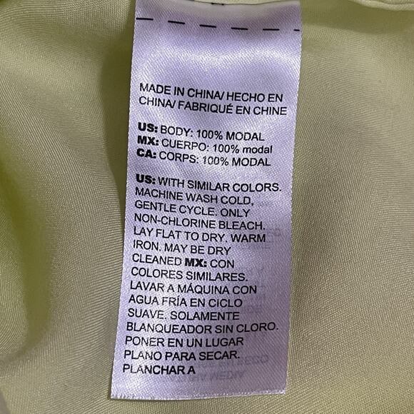 Chicos Top Womens 3 US 16/18 Butter Yellow Button Up Collared Slit Short Sleeve - Picture 10 of 12